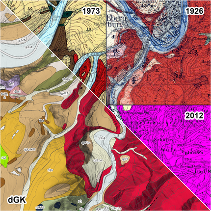 Beispiel für die Harmonisierung von geologischen Karten unterschiedlichen Alters Beispiel für die Harmonisierung von geologischen Karten unterschiedlichen Alters