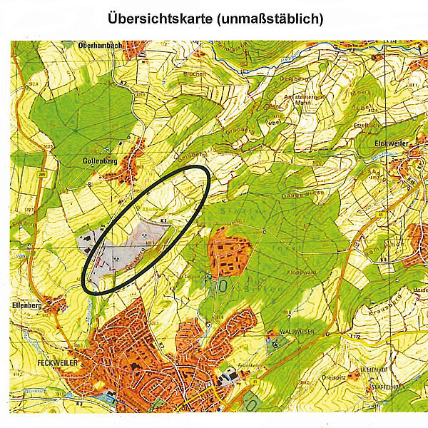 Auszug aus der TK 25, Blatt 6308 Birkenfeld West, Blatt 6309 Birkenfeld Ost Erweiterung des Basalttagebaus „Ellenberg-Gollenberg“ auf dem Gebiet Ellenberg und Gollenberg