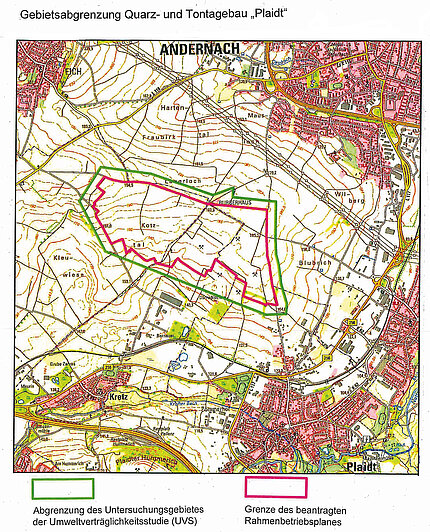 Gebietsabgrenzung Quarz- und Tontagebau „Plaidt" Gebietsabgrenzung Quarz- und Tontagebau „Plaidt"