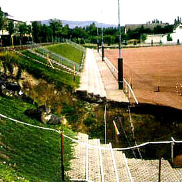 Tagesbruch am Sportplatz vom 02.03.1988 Sanierung unterirdischer Hohlräume in Mendig
