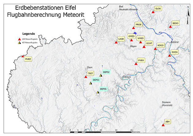 Heller Meteorit über Rheinland-Pfalz - Erdbebenmessstationen ermöglichen präzise Rekonstruktion der Flugbahn