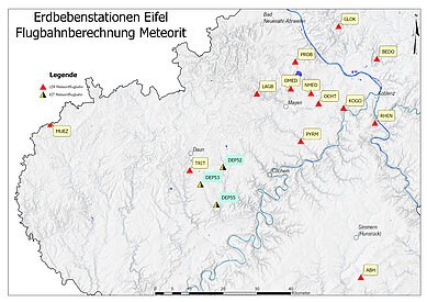 Heller Meteorit über Rheinland-Pfalz - Erdbebenmessstationen ermöglichen präzise Rekonstruktion der Flugbahn
