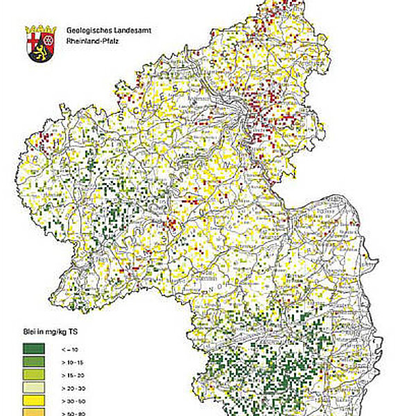 Geochemische Übersichtskarte von Rheinland-Pfalz Spurenelemente in Bachsedimenten von Rheinland-Pfalz