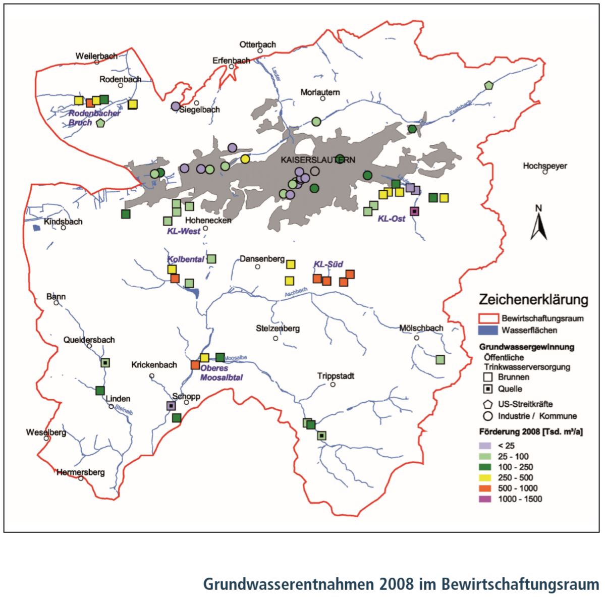 Grundwasserentnahmen 2008 im Bewirtschaftungsraum Grundwasserentnahmen 2008 im Bewirtschaftungsraum